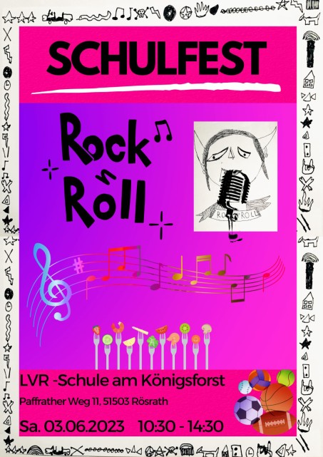 Flyer Schulfest Rock ´n Roll